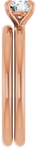 Sužadėtuvių Žiedas „Solitaire“ 10k rose gold Round 5.2mm (9)