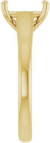 14K Yellow 8x6 mm Emerald Solitaire Engagement Ring Mounting (4)