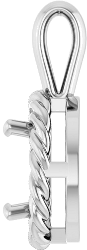 Pakabukas „Rope Solitaire Charm“ 14k white gold Round 7.4mm (3)
