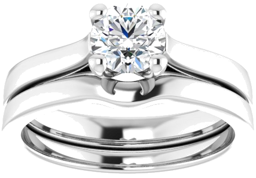 Sužadėtuvių Žiedas 14k white gold Round 5.5mm (8)