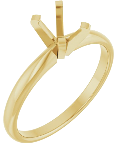 14K Yellow 7 x 5 mm Oval Solitaire Engagement Ring Mounting (1)