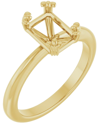 Sužadėtuvių Žiedas „Solitaire“ 14k yellow gold Emerald 8mm x 6mm (1)