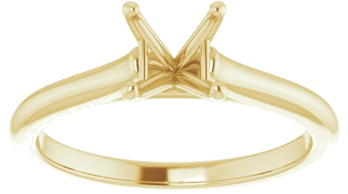 Sužadėtuvių Žiedas „Accented“ 14k yellow gold Square 4.5mm (3)