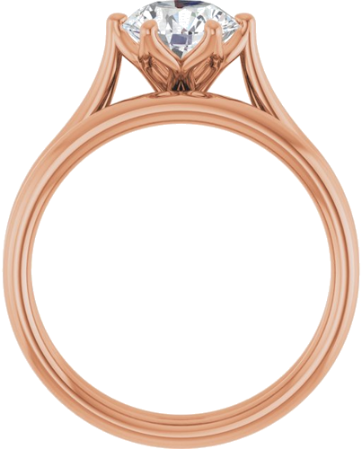 14K Rose 7 mm Round Engagement Ring Mounting (7)