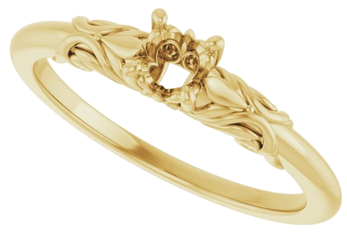 Sužadėtuvių Žiedas „Solitaire“ 14k yellow gold Round 4.1mm (5)