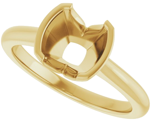 Sužadėtuvių Žiedas „Half-Bezel Solitaire“ 14k yellow gold Cushion 7mm (5)