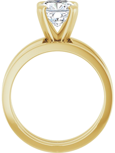 10K Yellow 7x7 mm Cushion Solitaire Engagement Ring Mounting (7)