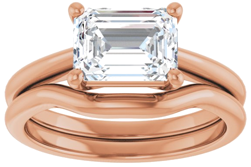 Sužadėtuvių Žiedas „Solitaire“ 14k rose gold Emerald 8mm x 6mm (8)