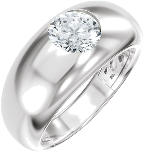 Sužadėtuvių Žiedas „Solitaire“ 14k white gold Round 6.5mm (1)