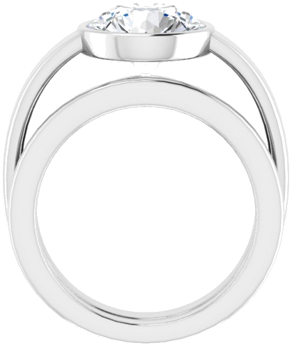 Sužadėtuvių Žiedas „Bezel-Set Solitaire“ 14k white gold Round 9.4mm (7)