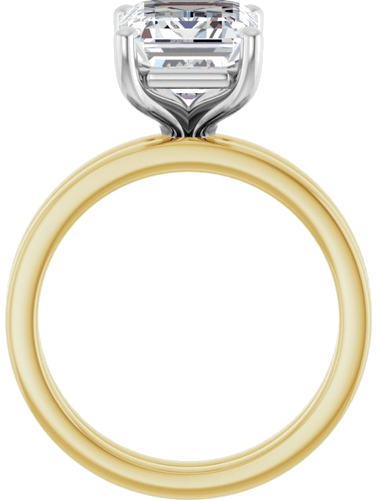 Sužadėtuvių Žiedas „Solitaire“ 14k yellow/white gold Emerald 10mm x 8mm (7)