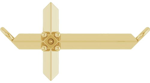 Pakabukas „Family Sideways Cross“ 14k yellow gold Round 1.5mm (1)