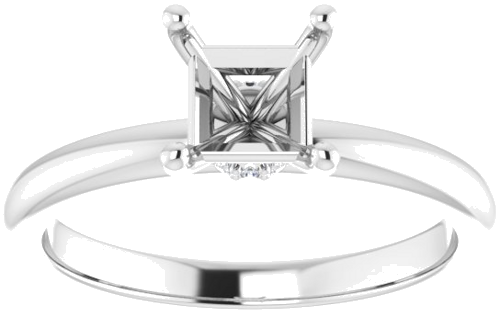 Sužadėtuvių Žiedas „Accented“ 14k white gold Square 5mm (3)