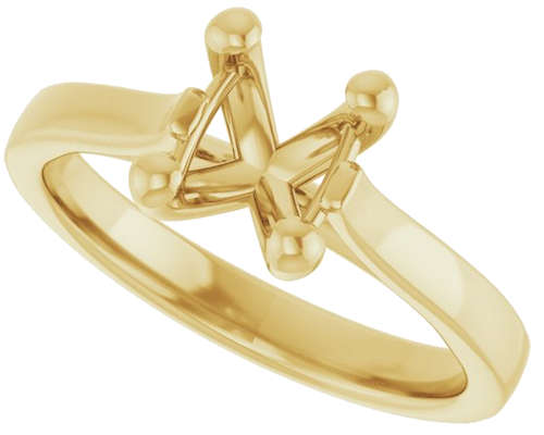 14K Yellow 8x6 mm Oval Engagement Ring Mounting (5)