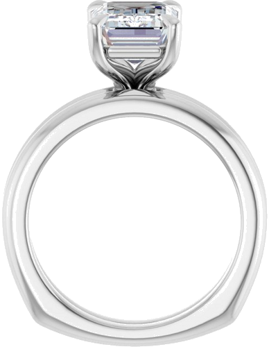 Sužadėtuvių Žiedas „Claw-Prong Euro Shank“ 14k white gold Emerald 10mm x 7mm (7)