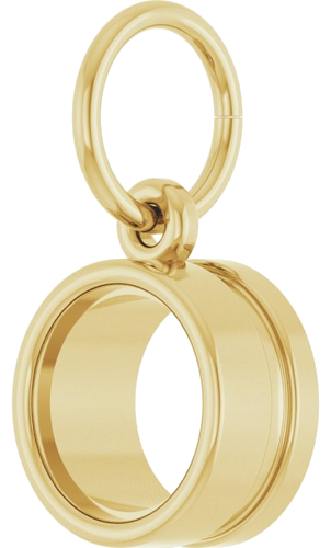 Pakabukas „Bezel-Set Solitaire Charm“ 14k yellow gold Round 6.5mm (2)