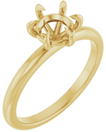 Sužadėtuvių Žiedas „Solitaire“ 585 Geltonojo Aukso Round 6.5mm (1)