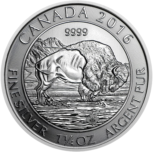 1 1/4 oz Bizons 2015 Kanāda sudraba monēta (1)