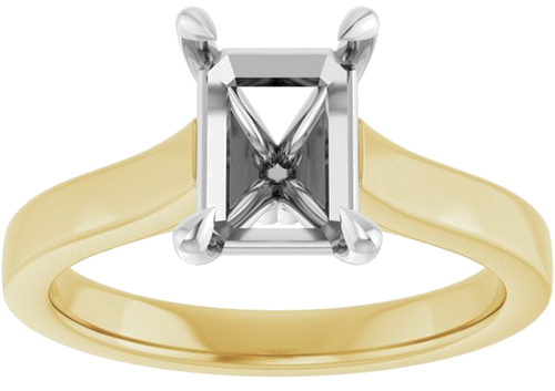 Sužadėtuvių Žiedas „Claw-Prong“ 14k yellow/white gold Emerald 8mm x 6mm (3)