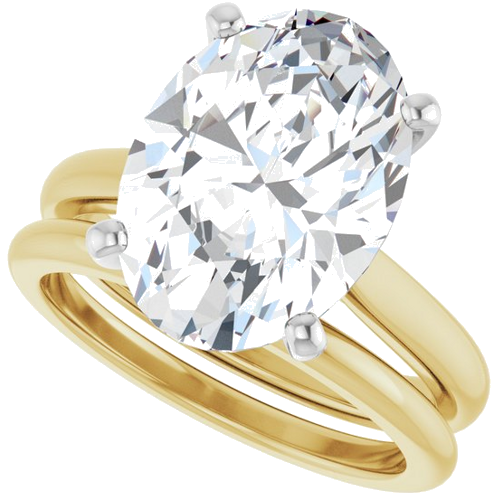 Sužadėtuvių Žiedas 14k yellow/white gold Oval 14mm x 10mm (10)