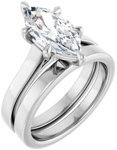 Sužadėtuvių Žiedas „Claw-Prong“ 14k white gold Marquise 13mm x 6.5mm (6)
