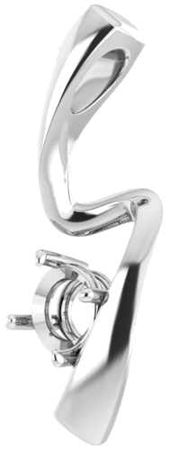 Pakabukas „Freeform Solitaire“ 585 Baltojo Aukso Round 4.8mm (2)