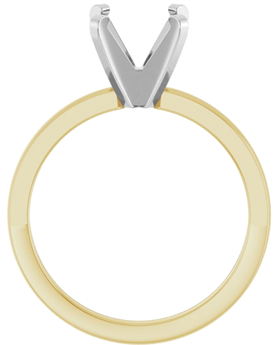 14K Yellow White 7.8-8.6 mm Round Solitaire Engagement Ring Mounting (2)