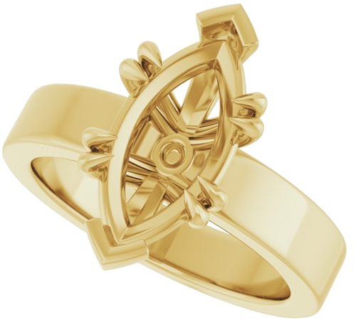Sužadėtuvių Žiedas „Double Claw-Prong Solitaire“ 14k yellow gold Marquise 14mm x 7mm (5)