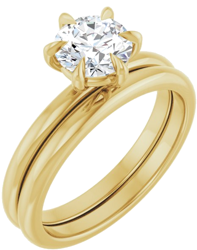 Sužadėtuvių Žiedas „Claw-Prong“ 10k yellow gold Round 6.5mm (6)