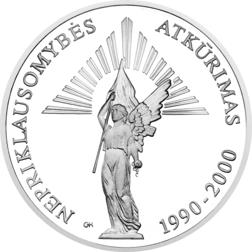 Restoration of Independence 10th Anniversary, 50 litas silver coin 2000 PF 68 ULTRA CAMEO (3)