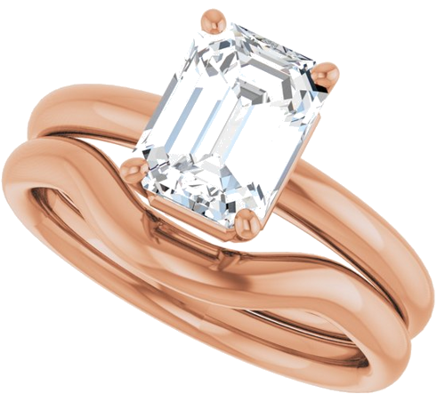 Sužadėtuvių Žiedas „Solitaire“ 585 Rožinis Aukso Emerald 8mm x 6mm (6)