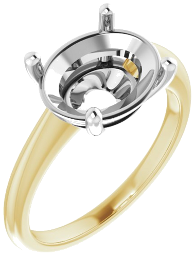 Sužadėtuvių Žiedas „Solitaire“ 585 Baltojo Ir Geltonojo Aukso Oval 11mm x 9mm (1)