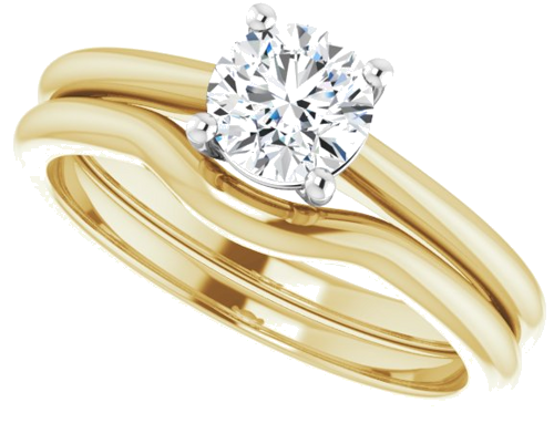 Sužadėtuvių Žiedas „Solitaire“ 14k yellow/white gold Round 5.5mm (10)