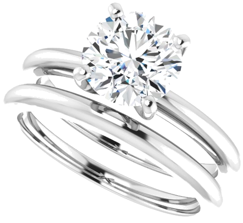 18K White  7.4 mm Round Solitaire Engagement Ring Mounting (10)