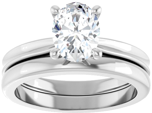 Sužadėtuvių Žiedas 14k white gold Oval 8mm x 6mm (8)