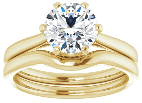 Sužadėtuvių Žiedas „Solitaire“ 585 Geltonojo Aukso Round 7.4mm (8)