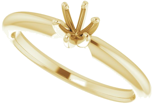 Sužadėtuvių Žiedas „Solitaire“ 14k yellow gold Round 4.2mm x 4.9mm (5)