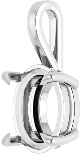 Pakabukas „Solitaire“ 14k white gold Oval 10mm x 8mm (2)