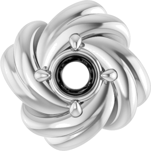Pakabukas „Knot“ 14k white gold Round 3.5mm (1)