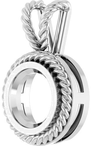 Pakabukas „Rope Bezel-Set Solitaire“ 925 Sidabro Round 7.4mm (2)