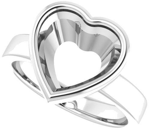 Sužadėtuvių Žiedas „Bezel-Set Solitaire“ 925 Sidabro Heart 10mm (5)