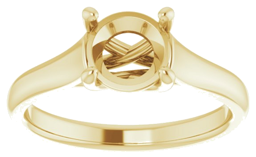 Sužadėtuvių Žiedas „Solitaire“ 585 Geltonojo Aukso Round 7mm (3)