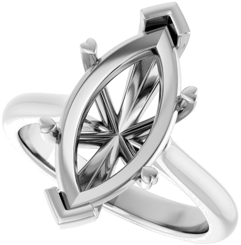 Sužadėtuvių Žiedas „Hearts on Top™“ 14k white gold Marquise 16mm x 8mm (5)