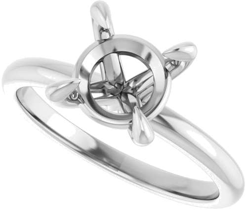 Platinum  8 mm Round Solitaire Engagement Ring Mounting (5)