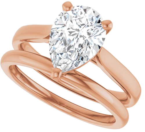 Sužadėtuvių Žiedas 14k rose gold Pear 10mm x 7mm (10)