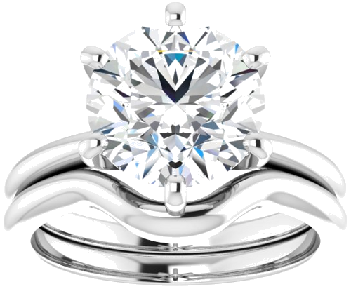 10K White  9.4 mm Round Solitaire Engagement Ring Mounting (8)