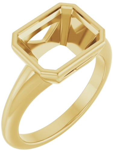 Sužadėtuvių Žiedas „Bezel-Set Solitaire“ 10k yellow gold Emerald 10mm x 8mm (1)