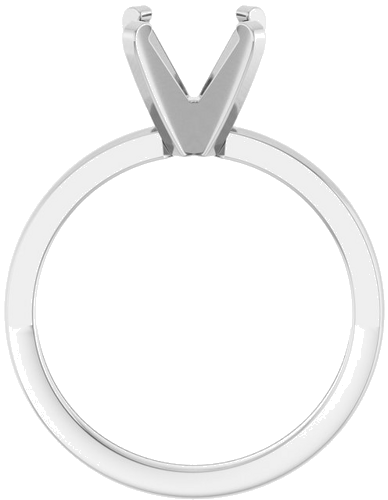 14K White 7.8-8.6 mm Round Solitaire Engagement Ring Mounting (2)