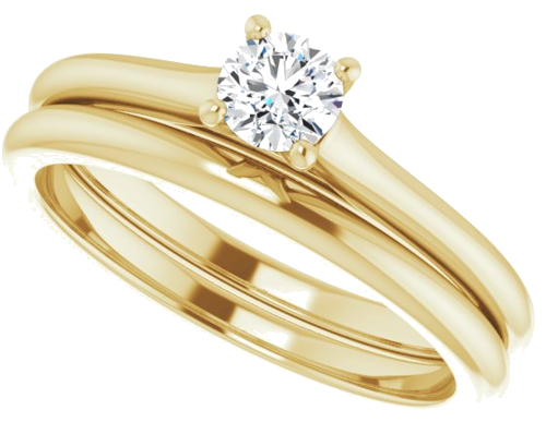 14K Yellow 4.1 mm Round Solitaire Engagement Ring Mounting (10)