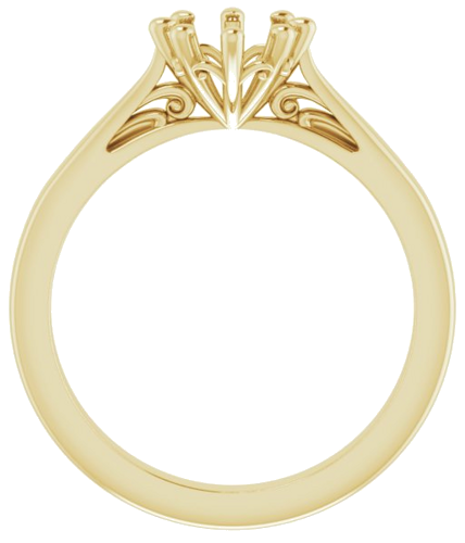 Sužadėtuvių Žiedas „Solitaire“ 585 Geltonojo Aukso Round 6.5mm (2)